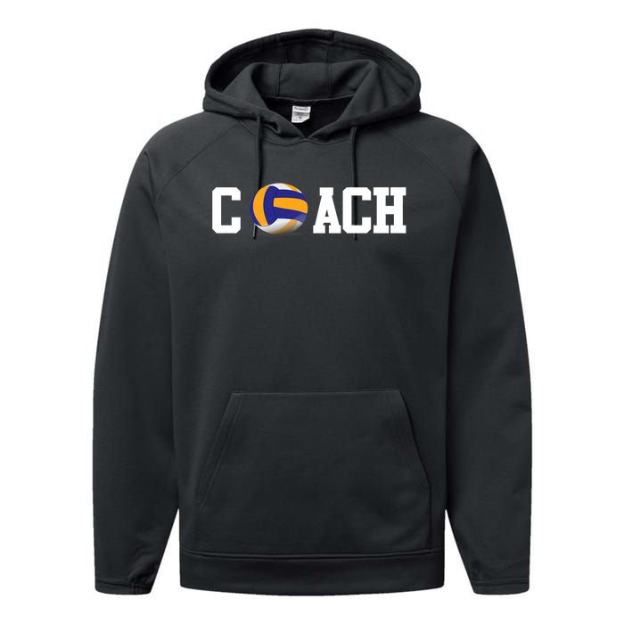 Volleyball Coach Volleyball Ball Sport Gift Performance Fleece Hoodie