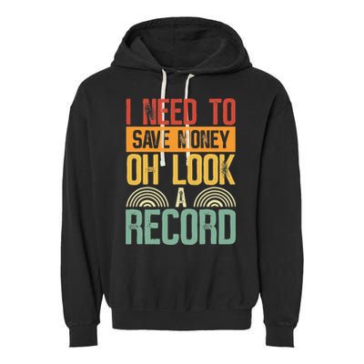 Vinyl Collecting Vintage Record Collector Vinyl Records Garment-Dyed Fleece Hoodie