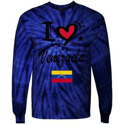 Venezuelan Camiseta Venezuela Flag Bandera Gifts Tie-Dye Long Sleeve Shirt