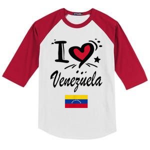 Venezuelan Camiseta Venezuela Flag Bandera Gifts Kids Colorblock Raglan Jersey