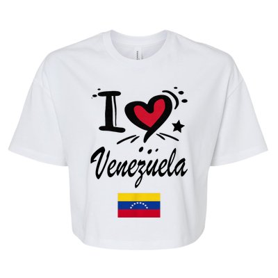 Venezuelan Camiseta Venezuela Flag Bandera Gifts Bella+Canvas Jersey Crop Tee