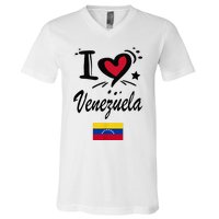 Venezuelan Camiseta Venezuela Flag Bandera Gifts V-Neck T-Shirt