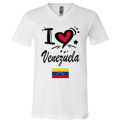 Venezuelan Camiseta Venezuela Flag Bandera Gifts V-Neck T-Shirt