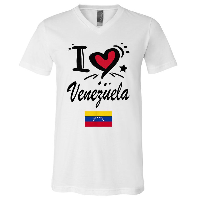 Venezuelan Camiseta Venezuela Flag Bandera Gifts V-Neck T-Shirt