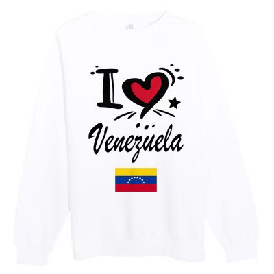 Venezuelan Camiseta Venezuela Flag Bandera Gifts Premium Crewneck Sweatshirt