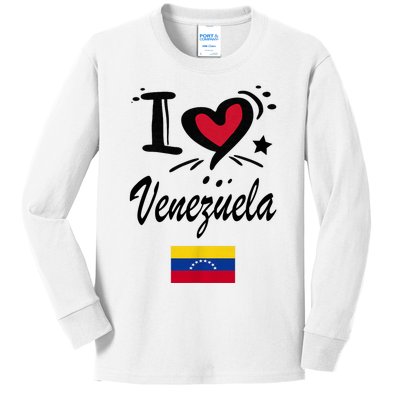 Venezuelan Camiseta Venezuela Flag Bandera Gifts Kids Long Sleeve Shirt