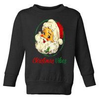 Vintage Christmas Vibes Santa Claus Face Old Fashioned Toddler Sweatshirt