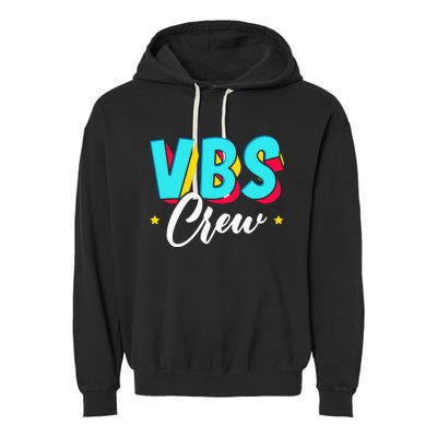 Vbs Crew Vacation Bible School Paint Splatter Christian Garment-Dyed Fleece Hoodie