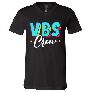 Vbs Crew Vacation Bible School Paint Splatter Christian V-Neck T-Shirt