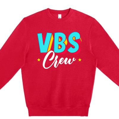 Vbs Crew Vacation Bible School Paint Splatter Christian Premium Crewneck Sweatshirt