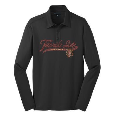 Vintage Cursive Silk Touch Performance Long Sleeve Polo