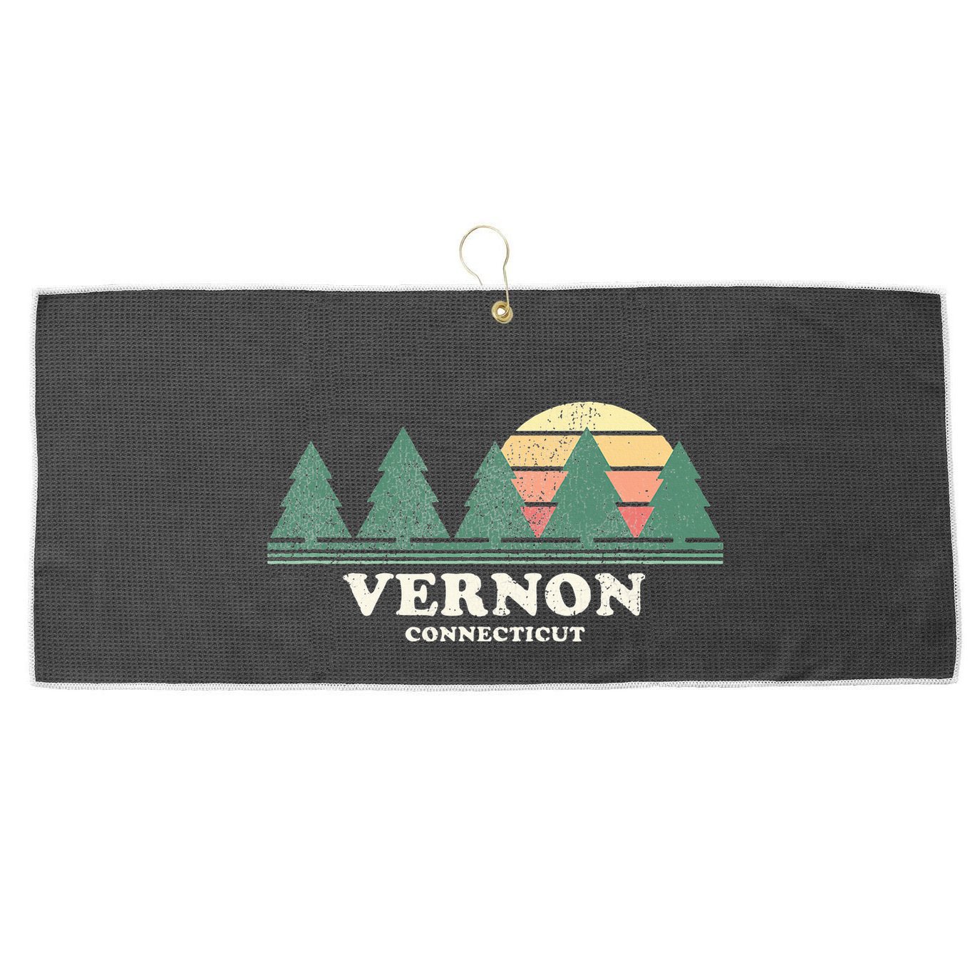 Vernon Ct Vintage Throwback Retro 70s Large Microfiber Waffle Golf Towel