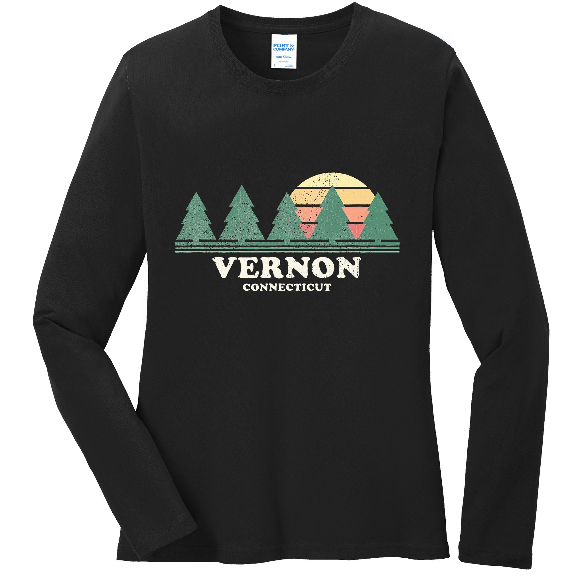 Vernon Ct Vintage Throwback Retro 70s Ladies Long Sleeve Shirt