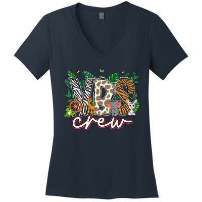 Vbs Crew Vbs 2024 Vacation Bible School Jungle Adventures Women's V-Neck T-Shirt