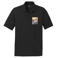 Vintage Cat Vs Monster Retro Japanese Great Wave Otaku Manga PosiCharge RacerMesh Polo