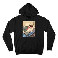 Vintage Cat Vs Monster Retro Japanese Great Wave Otaku Manga Tall Hoodie