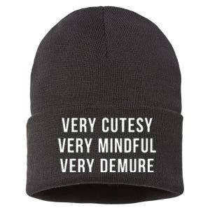 Very Cutesy Very Mindful Very Demure Viral Trend Meme Sustainable Knit Beanie