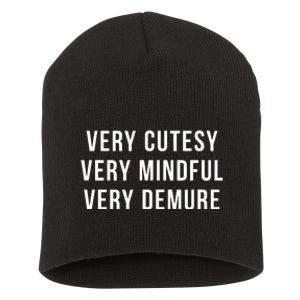 Very Cutesy Very Mindful Very Demure Viral Trend Meme Short Acrylic Beanie