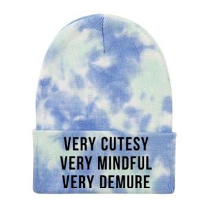 Very Cutesy Very Mindful Very Demure Viral Trend Meme Tie Dye 12in Knit Beanie