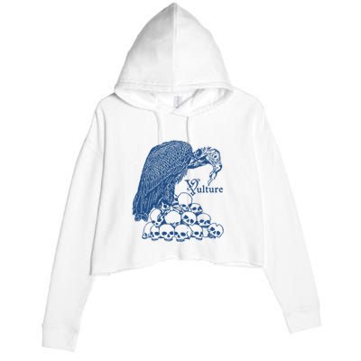 Vulture Cool Vulture Skull Graphic Crop Fleece Hoodie