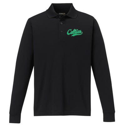 Vintage Celtics Performance Long Sleeve Polo