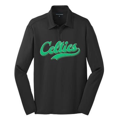 Vintage Celtics Silk Touch Performance Long Sleeve Polo