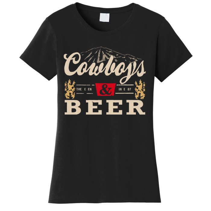 Vintage Cow Western And Beer Cow Lovers Women's T-Shirt