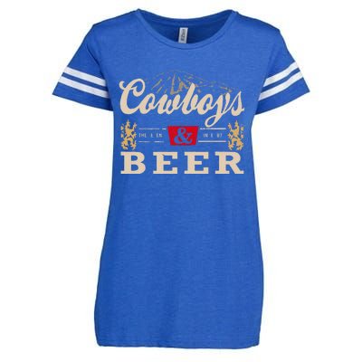 Vintage Cow Western And Beer Cow Lovers Enza Ladies Jersey Football T-Shirt