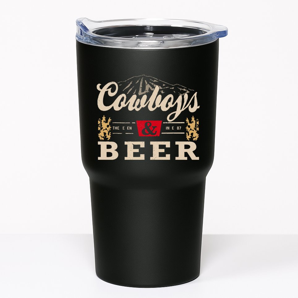 Vintage Cowboys Western And Beer Cowboy Lovers Tumbler