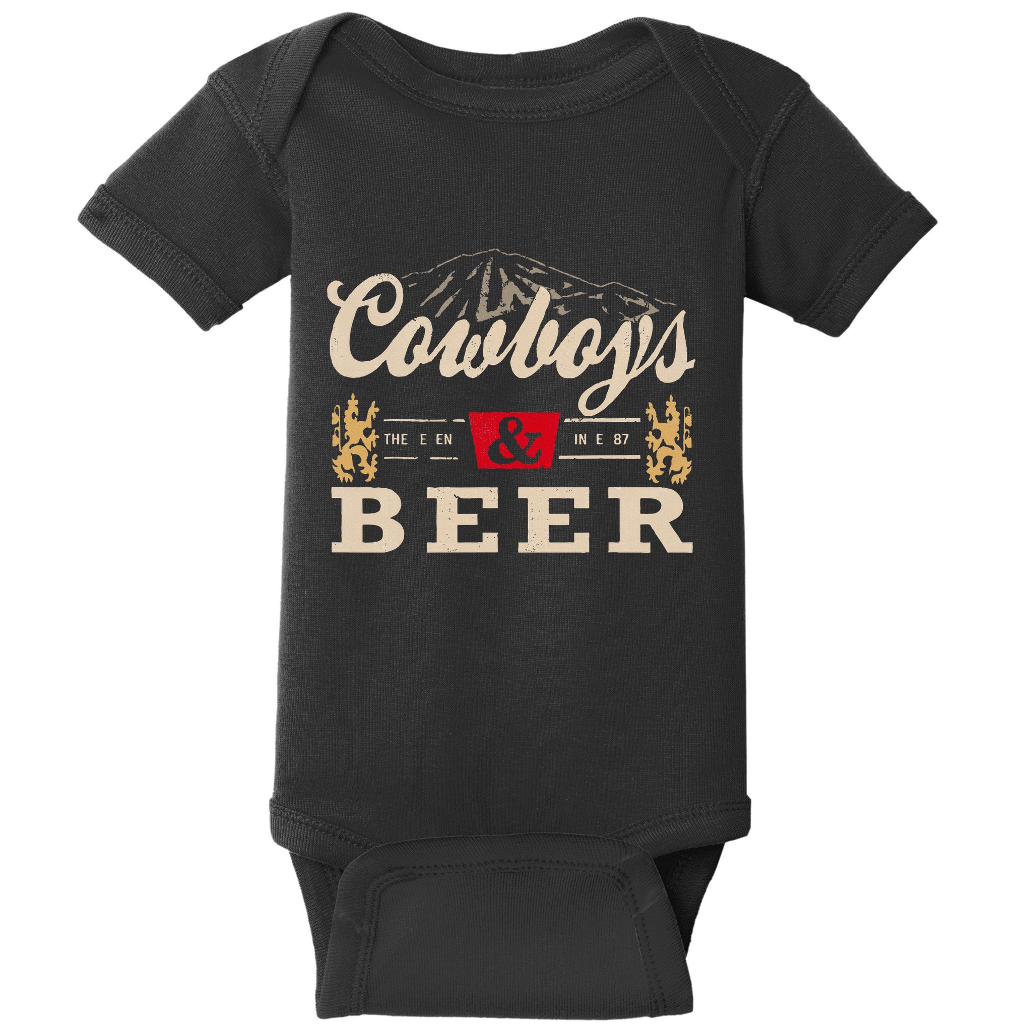 Vintage Cowboys Western And Beer Cowboy Lovers Baby Bodysuit
