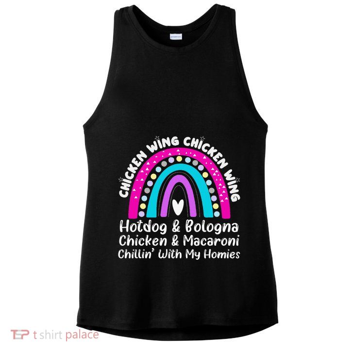 Viral Chicken Wing Chicken Wing Hot Dog Bologna Song Lyric Ladies PosiCharge Tri-Blend Wicking Tank