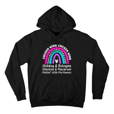 Viral Chicken Wing Chicken Wing Hot Dog Bologna Song Lyric Hoodie