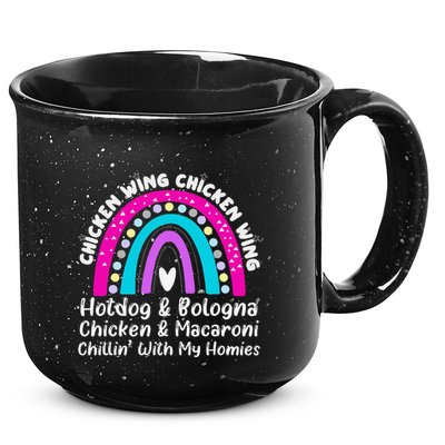 Viral Chicken Wing Chicken Wing Hot Dog Bologna Song Lyric 15oz Campfire Ceramic Mug