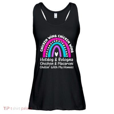 Viral Chicken Wing Chicken Wing Hot Dog Bologna Song Lyric Ladies Essential Flowy Tank