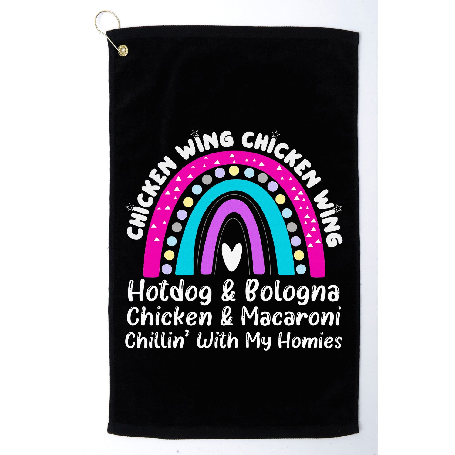 Viral Chicken Wing Chicken Wing Hot Dog Bologna Song Lyric Golf Towel