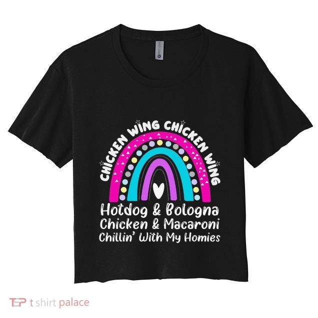 Viral Chicken Wing Chicken Wing Hot Dog Bologna Song Lyric Crop Top