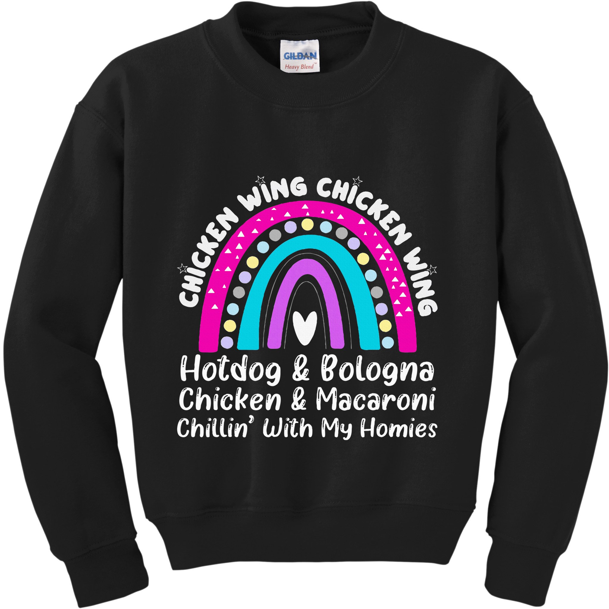Viral Chicken Wing Chicken Wing Hot Dog Bologna Song Lyric Kids Sweatshirt