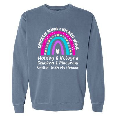 Viral Chicken Wing Chicken Wing Hot Dog Bologna Song Lyric Garment-Dyed Sweatshirt