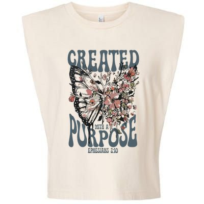 Vintage Created With A Purpose Butterfly Floral Garment-Dyed Women's Muscle Tee