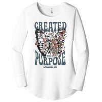 Vintage Created With A Purpose Butterfly Floral Women's Perfect Tri Tunic Long Sleeve Shirt