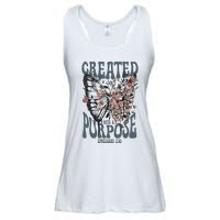 Vintage Created With A Purpose Butterfly Floral Ladies Essential Flowy Tank