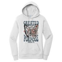 Vintage Created With A Purpose Butterfly Floral Women's Pullover Hoodie