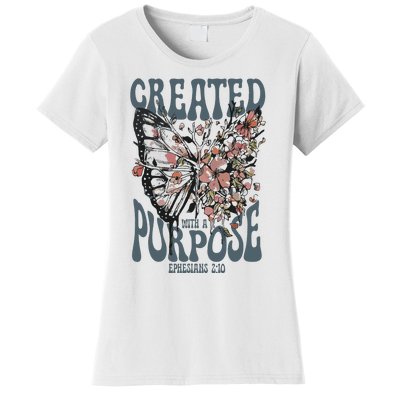 Vintage Created With A Purpose Butterfly Floral Women's T-Shirt