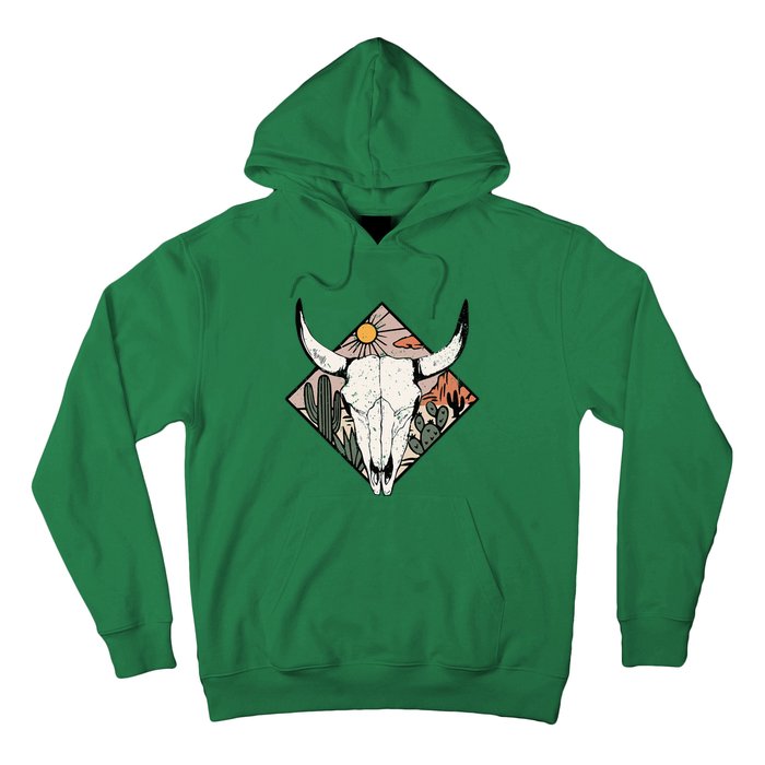 Vintage Country Western Desert Bull Cool Country Bull Head Hoodie