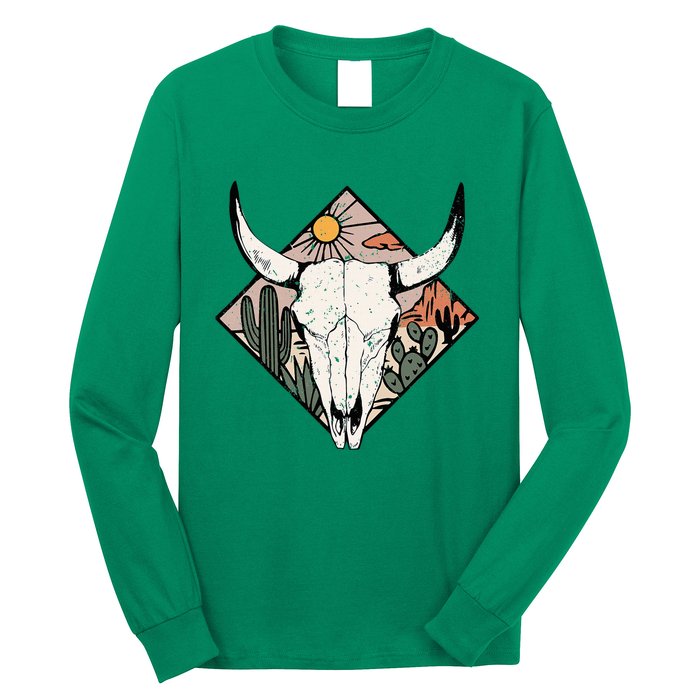 Vintage Country Western Desert Bull Cool Country Bull Head Long Sleeve Shirt