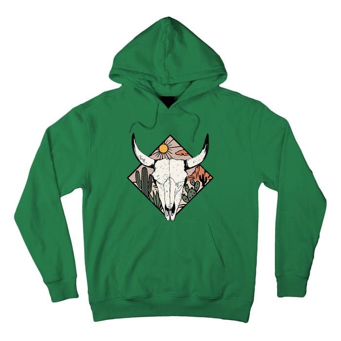 Vintage Country Western Desert Bull Cool Country Bull Head Tall Hoodie