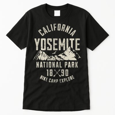 Vintage California Yosemite National Park California Nature Hiking Outdoors Tall T-Shirt