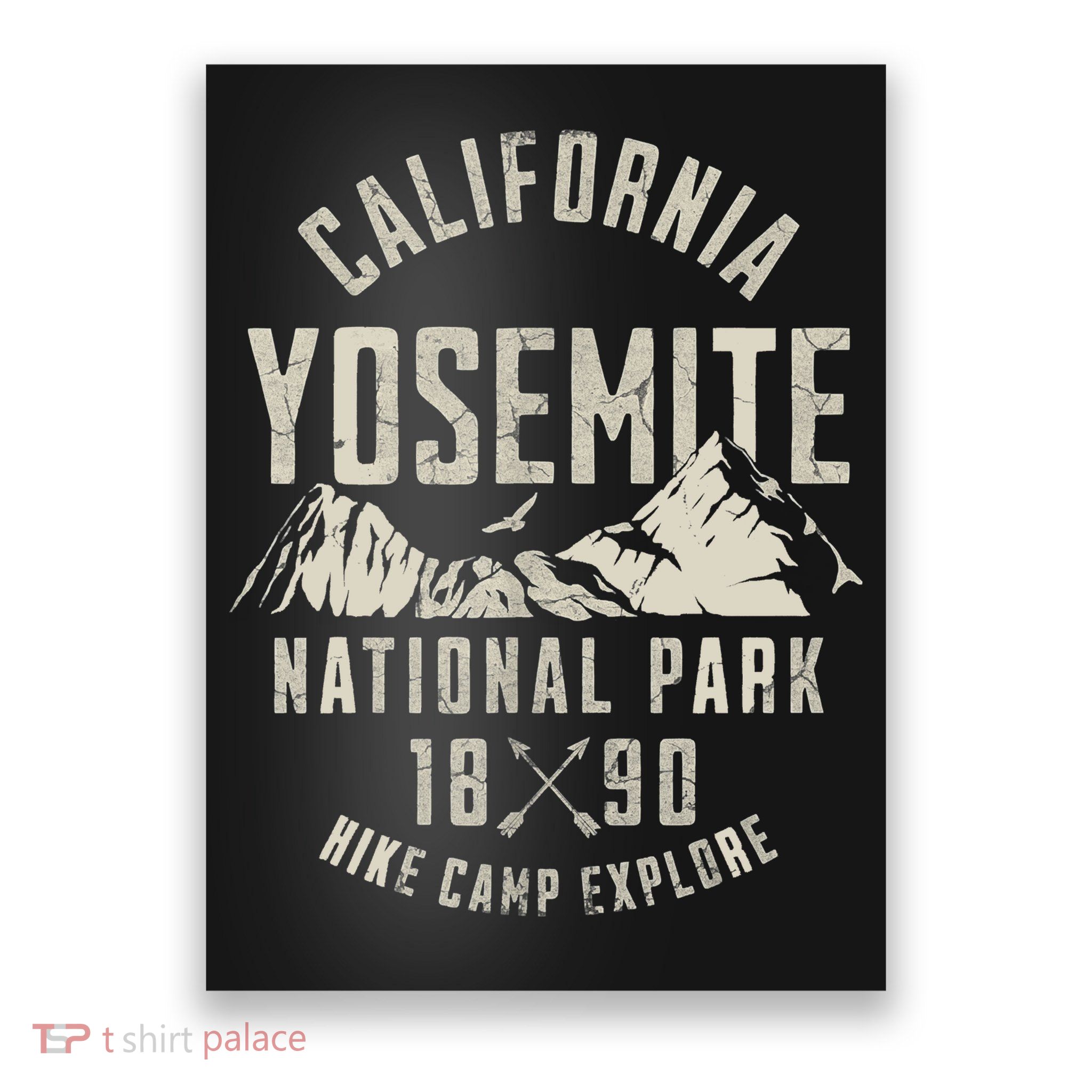 Vintage California Yosemite National Park California Nature Hiking Outdoors Poster