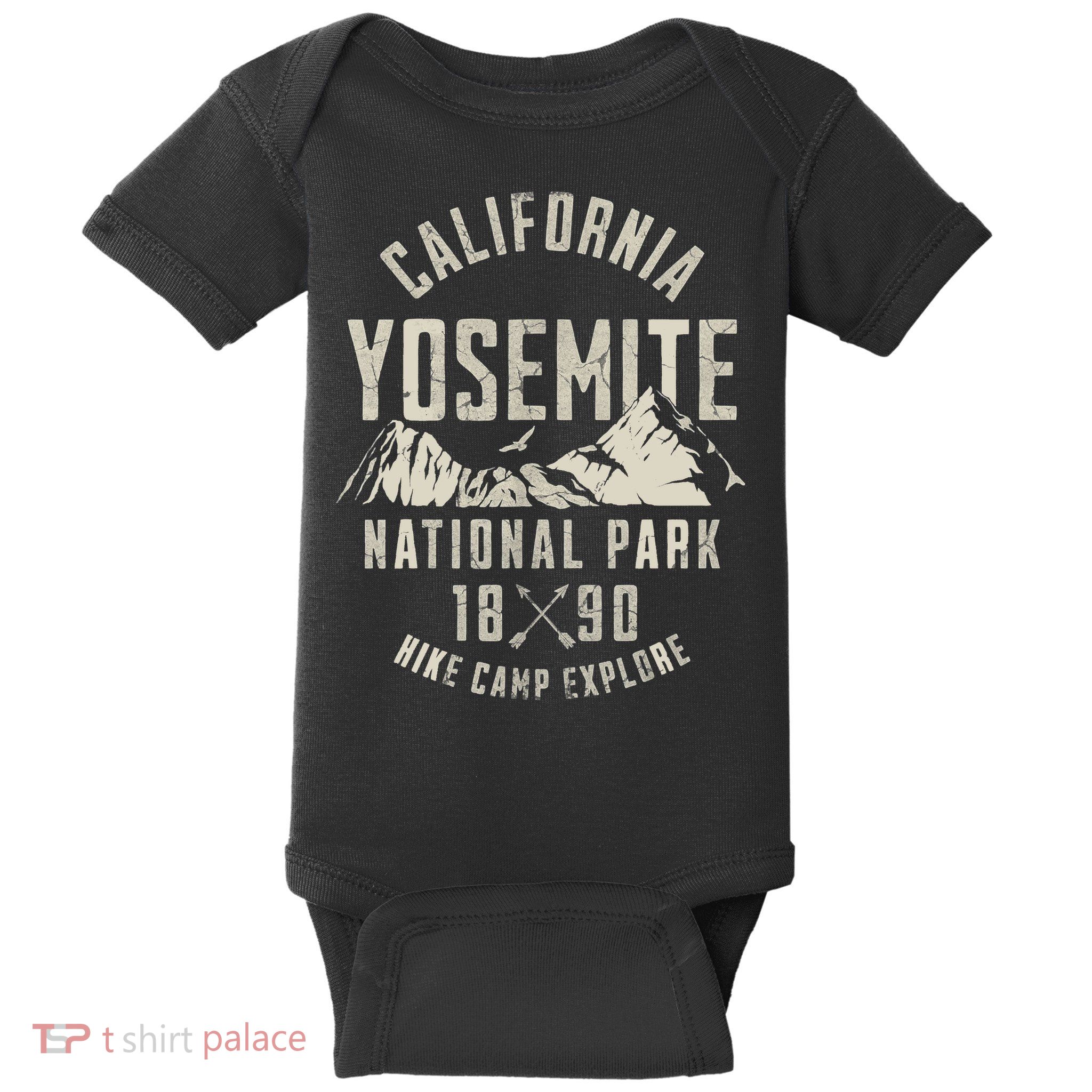Vintage California Yosemite National Park California Nature Hiking Outdoors Baby Bodysuit