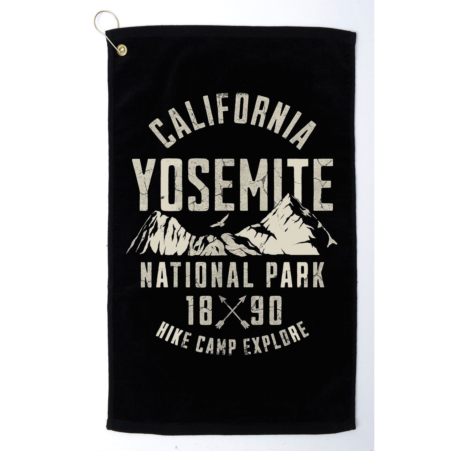 Vintage California Yosemite National Park California Nature Hiking Outdoors Golf Towel